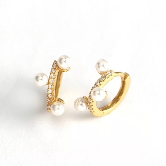 9.25 sterling silver - Beaded pearl earrings